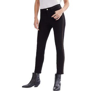 7 For All Mankind Womens Black Skinny Ankle Jeans Chain Slim Illusion size 26